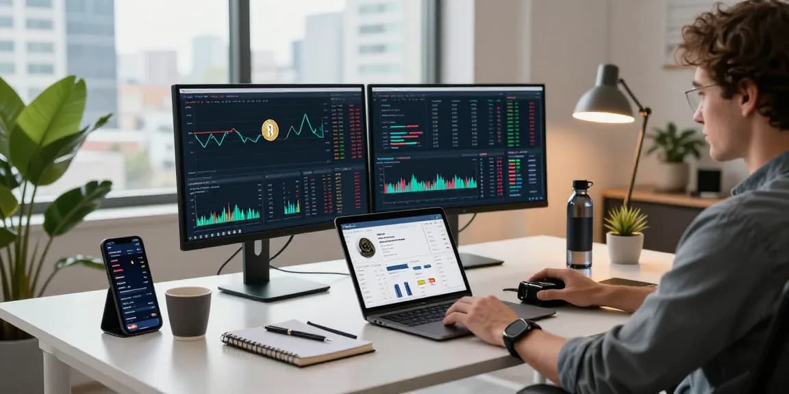 Cricbet cryptocurrency trading workspace with live Bitcoin charts, DeFi platforms, and secure digital wallets