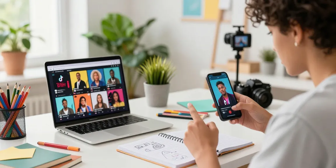 Creating engaging content on TikTok with vibrant visuals and a smartphone, highlighting followers on TikTok.