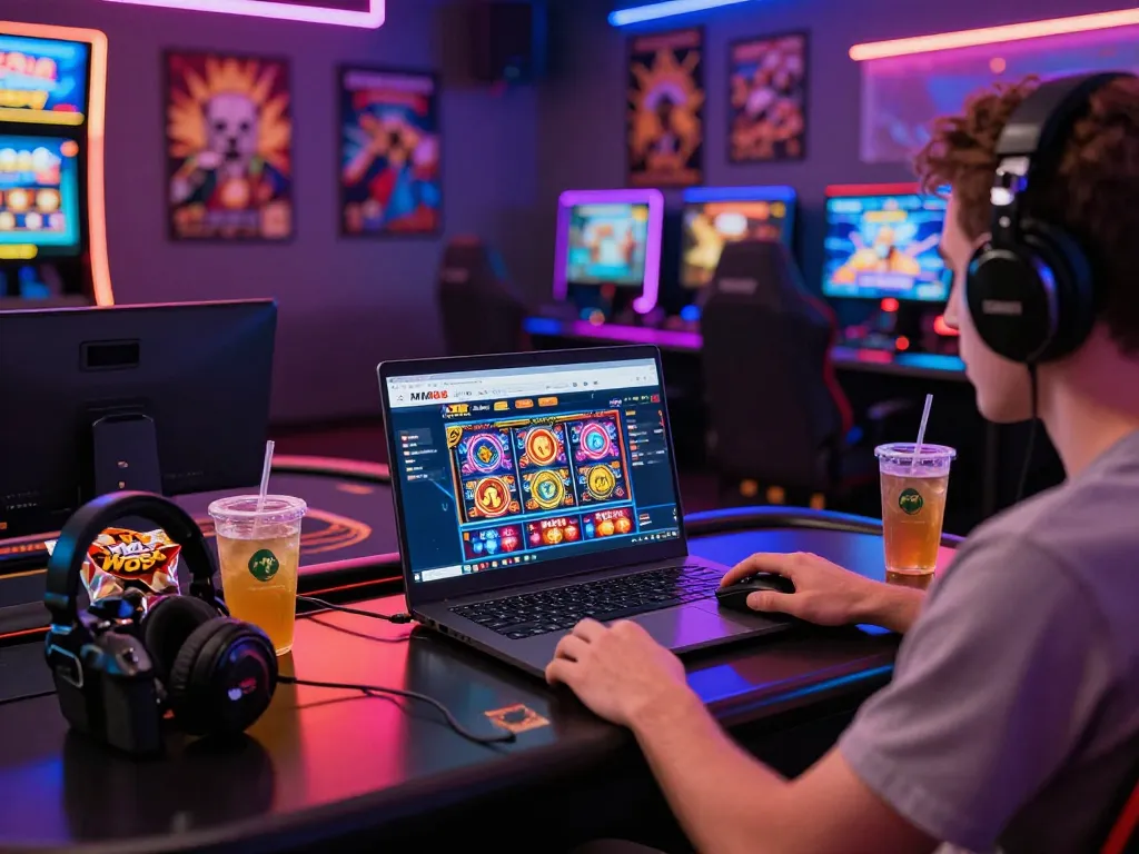 Engaging online gaming experience on the MM88 platform with vibrant game graphics and stylish setup.