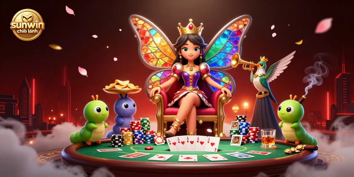 Engage the game with sunwin chính hãng in an enchanting 3D casino scene filled with vibrant elements.