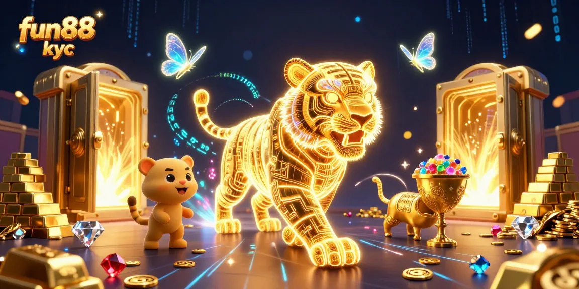 Hưởng thụ sự hoành tráng tại fun88 kyc với hình ảnh sôi động của một sòng bạc ảo đầy ánh sáng.