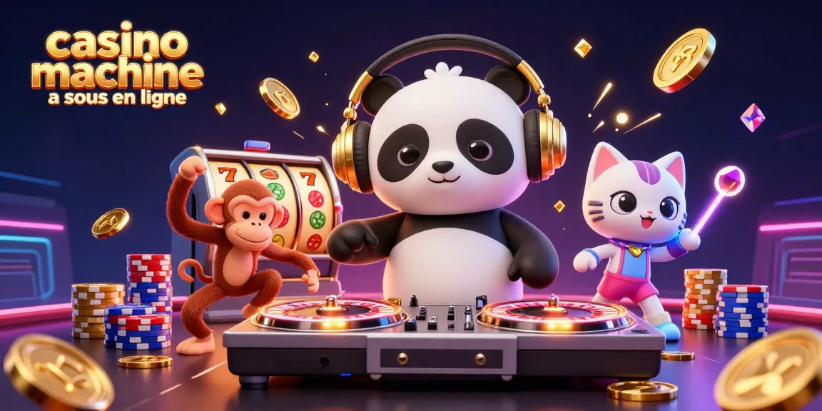 Jouer aux machines de casino machine à sous en ligne avec des personnages animés et des symboles gagnants