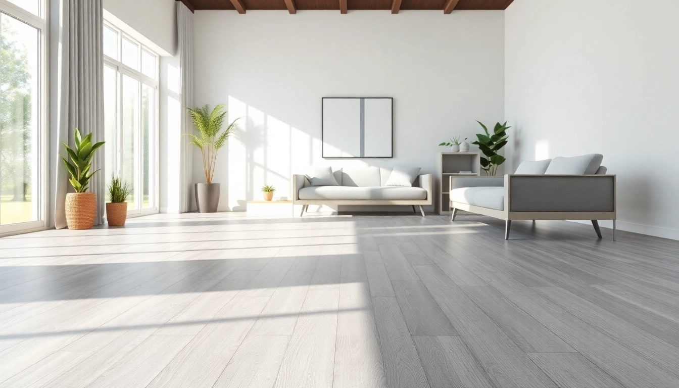 Transform your space with stunning grey vinyl flooring that enhances any room's elegance.