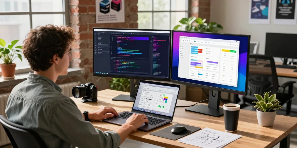 Dynamic tech workspace illustrating the open claw skill setup with coding displays and modern office elements.