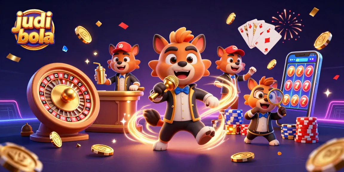 Experience judi bola fun with animated hyenas in a vibrant casino scene.