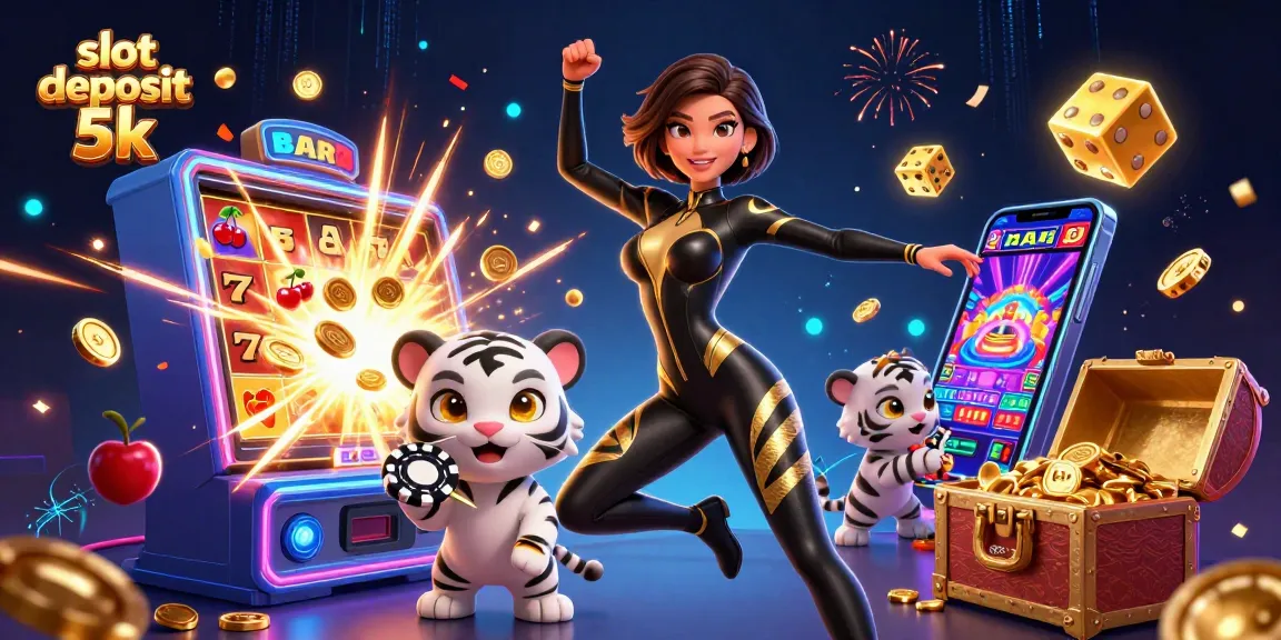 Experience thrilling action with slot deposit 5k, showcasing a dramatic scene of casino excitement.