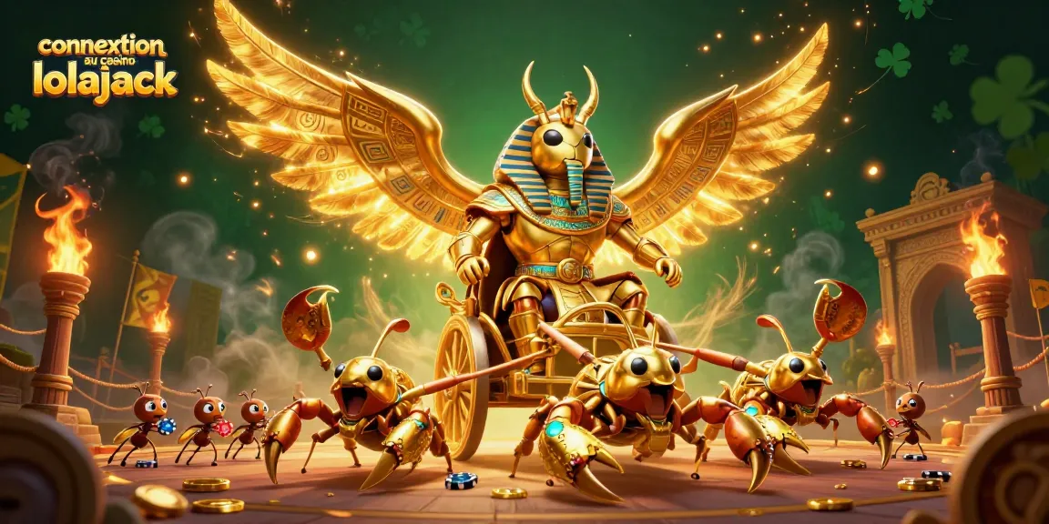 Obtenez des gains sur connexion au casino lolajack avec un scarabée colossal et des jetons de poker.