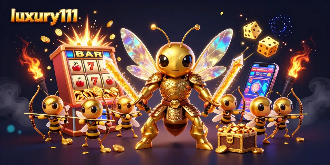 Experience vibrant gaming action with luxury111 in this lively 3D casino illustration.