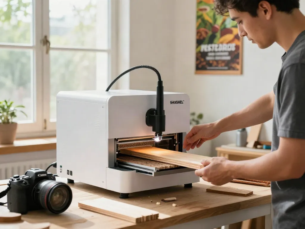SHASHEL® device effectively eliminating wood-boring insects in a bright workshop setting.