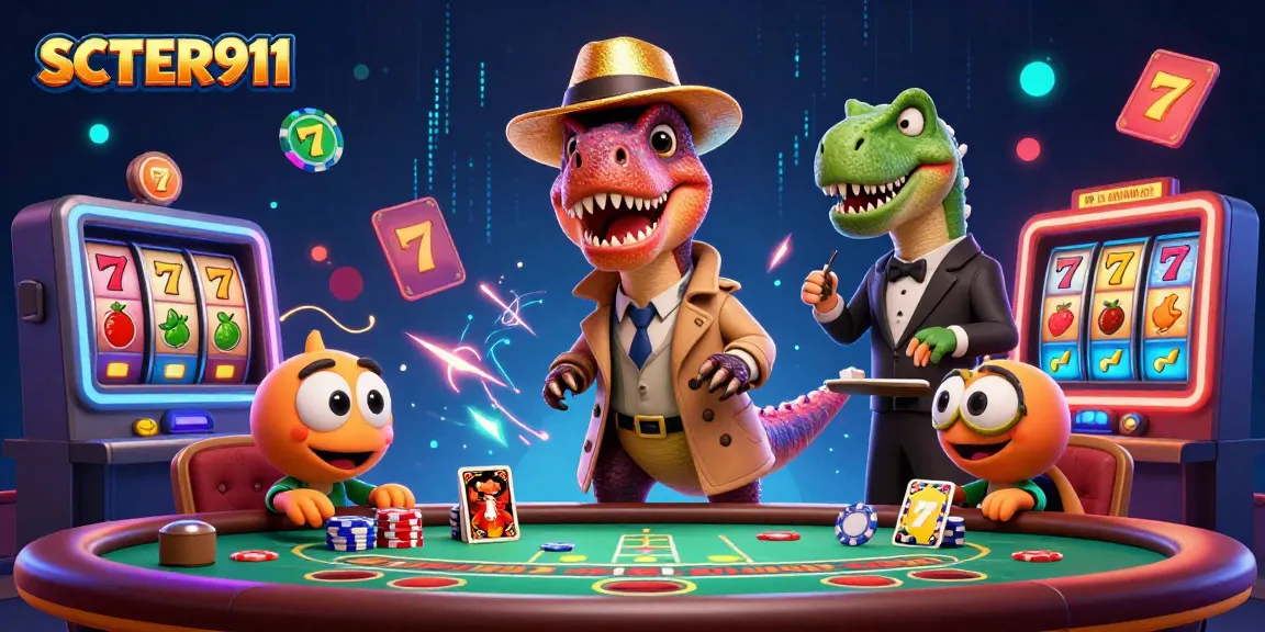 Experience thrilling action at SCATTER911 with a velociraptor, a pit boss, and a pickpocket at play.