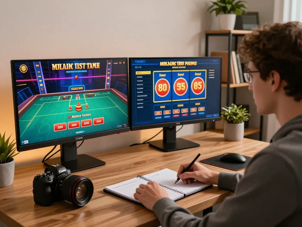 F8BETZ user engaging in responsible online casino gaming from a stylish home setup.