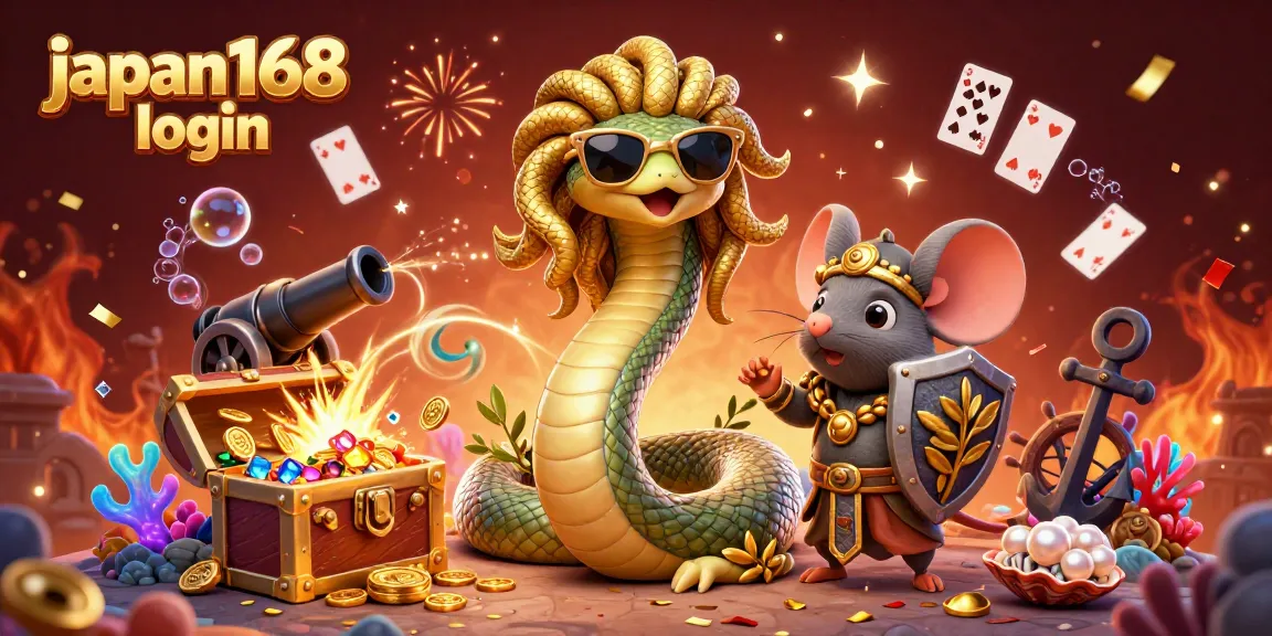 Experience winning excitement with japan168 login surrounded by vibrant casino elements and characters.