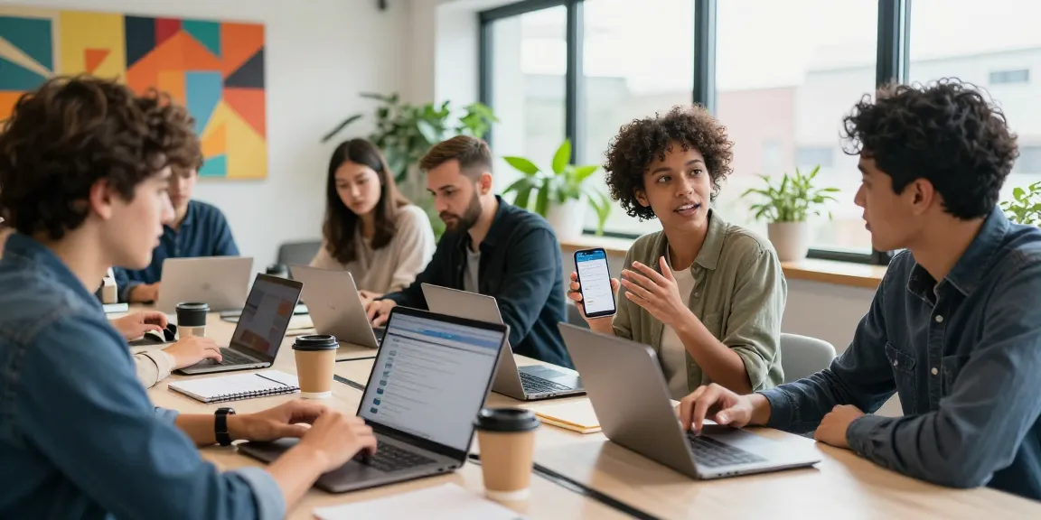 Apply job alerts for dream roles in a vibrant office setting.