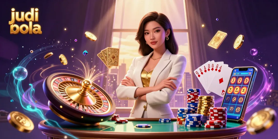 Engage in judi bola, explore strategies with a powerful Asian businesswoman amidst casino glamour.