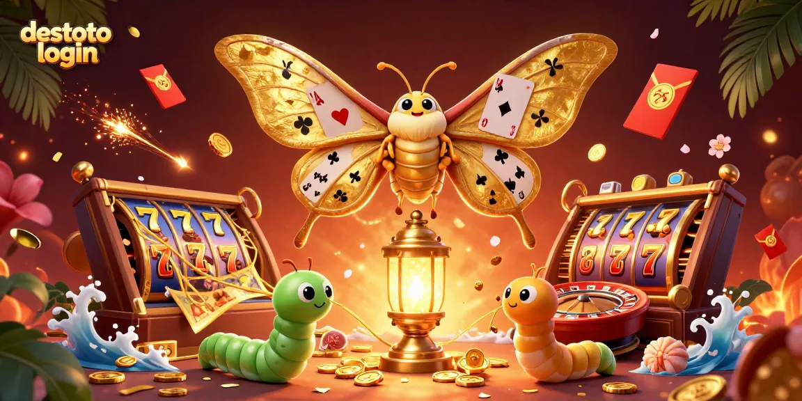 Engage with exciting slot action at destoto login featuring golden 3D elements and vibrant casino visuals.