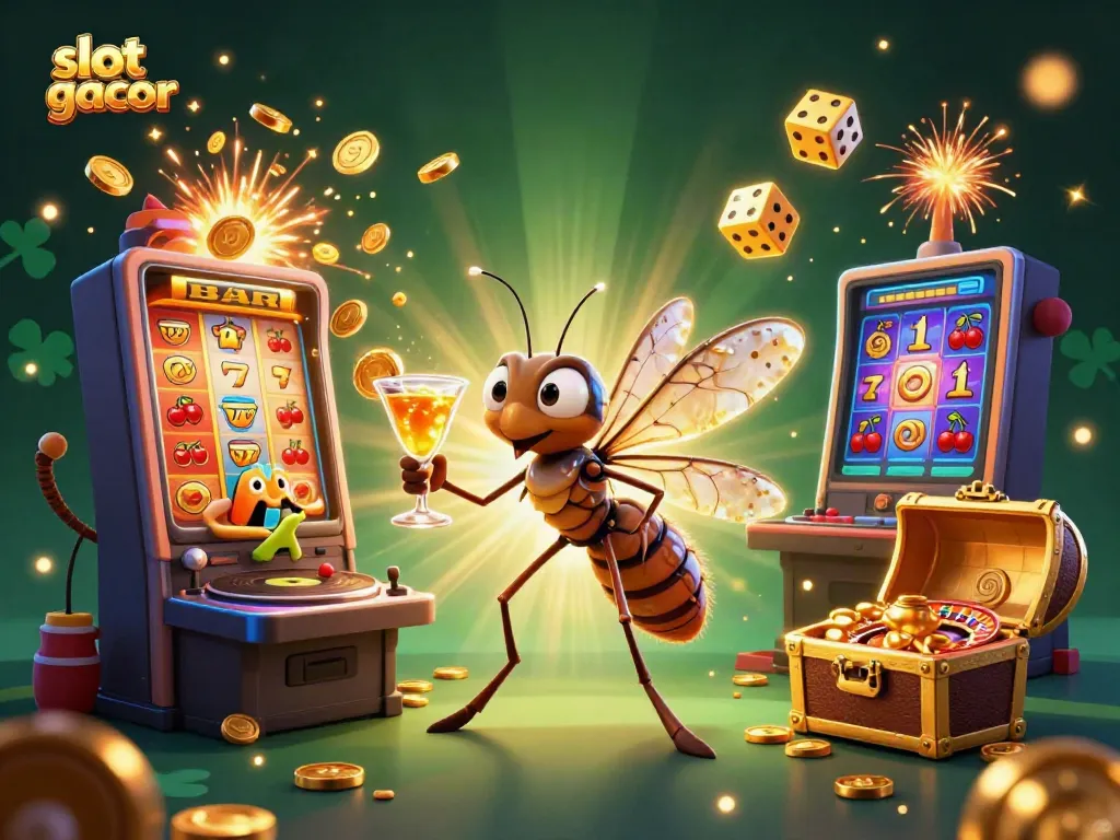 Experience the thrill of slot gacor with vibrant characters and exciting casino elements.