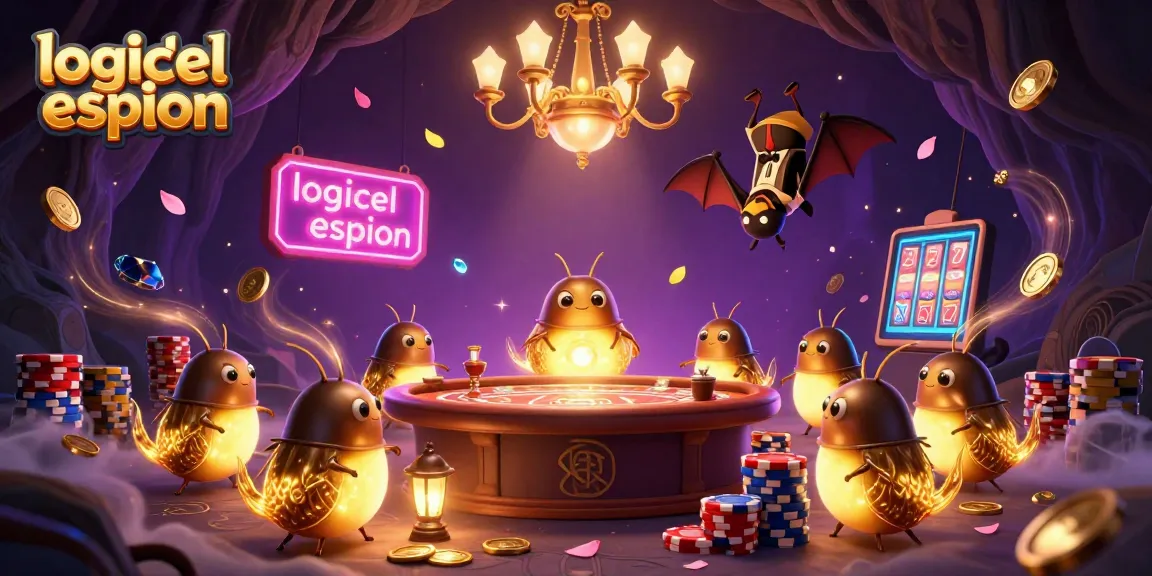 Logiciel espion : une scène de casino animée réunissant des vers luisants et un dealer chauve-souris.