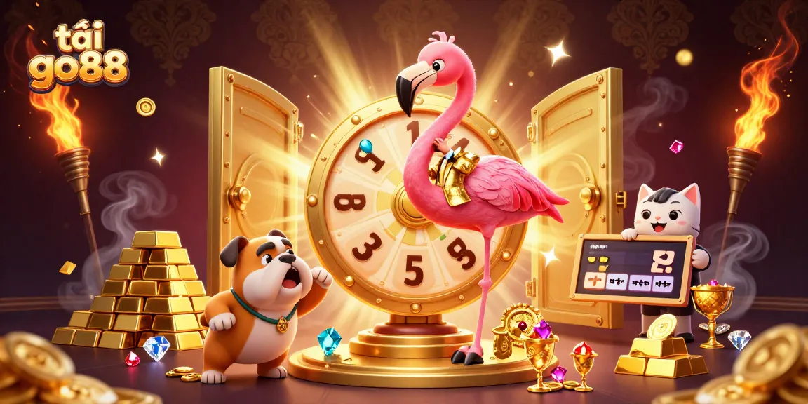 Play and win big with tải go88 in this vibrant casino-themed illustration.