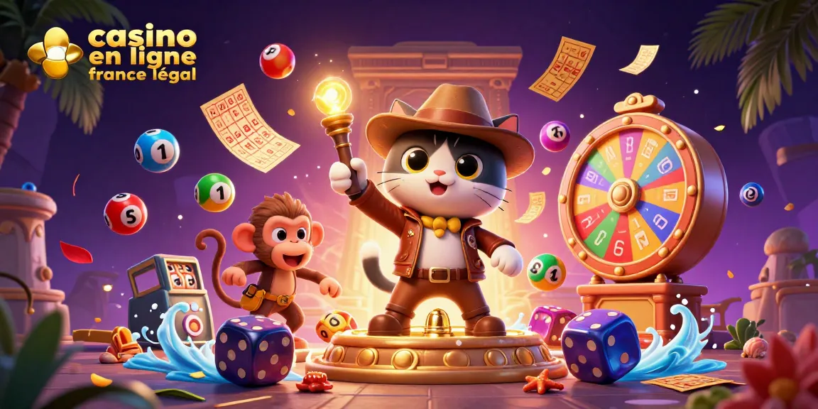 Découvrez des artefacts de casino en ligne France légal avec un chat explorateur et son ami singe.