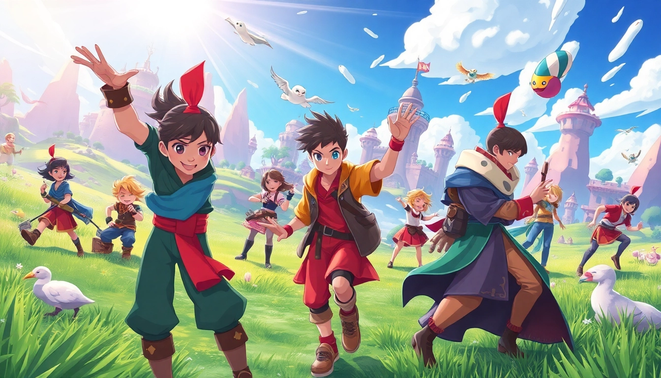 Engaging scene from the yono game showcasing vibrant characters and a colorful virtual landscape.