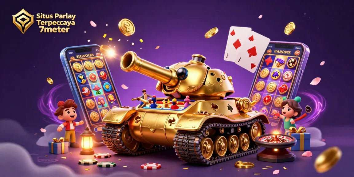 Situs Parlay Terpercaya 7meter showcases an energetic casino scene with dynamic game elements and grand visuals.