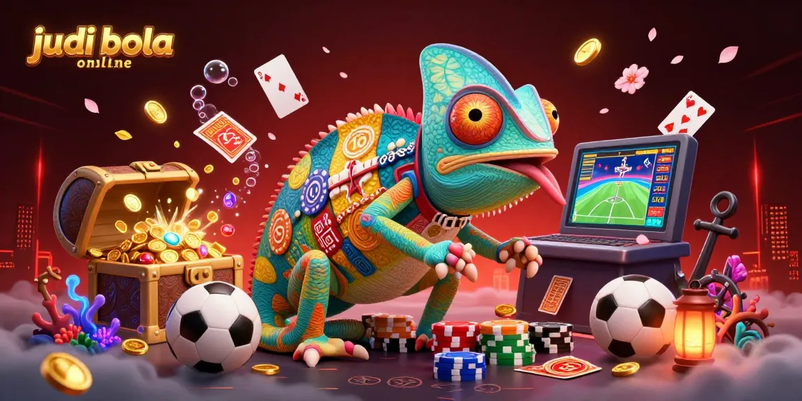 Engage in judi bola online with a vibrant chameleon casino owner and dynamic sports elements.