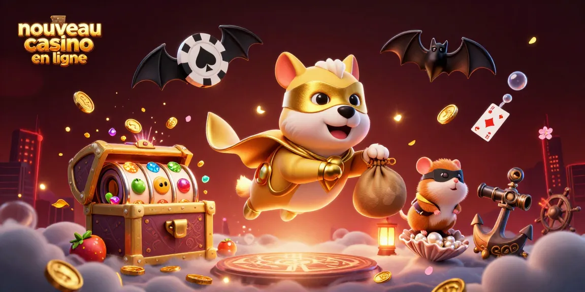 Vivez l'action palpitante du nouveau casino en ligne avec notre illustration 3D captivante.