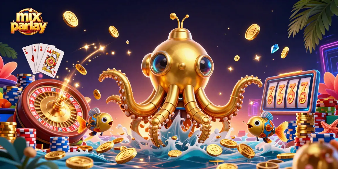 Menangkan mix parlay dengan ilustrasi kasino yang kaya detail dan karakter 3D menyerbu koin emas.