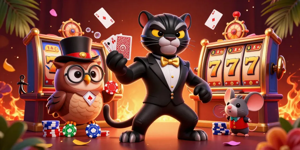 Découvrez un nouveau casino en ligne avec le panthère en smoking distribuant des cartes au milieu de jeux captivants.
