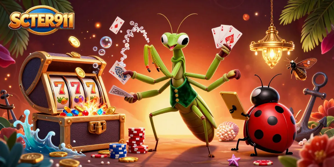 Experience thrilling wins with SCATTER911 at this vibrant casino illustration, showcasing exciting slots and game action.