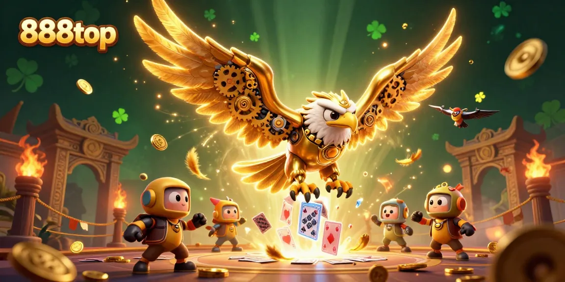 Experience thrilling wins with 888top's dynamic casino world featuring a cybernetic eagle