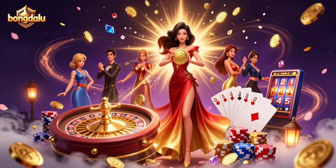 Bongdalu offers thrilling live-action with a gorgeous Asian woman dominating the casino scene, showcasing vibrant gaming elements.