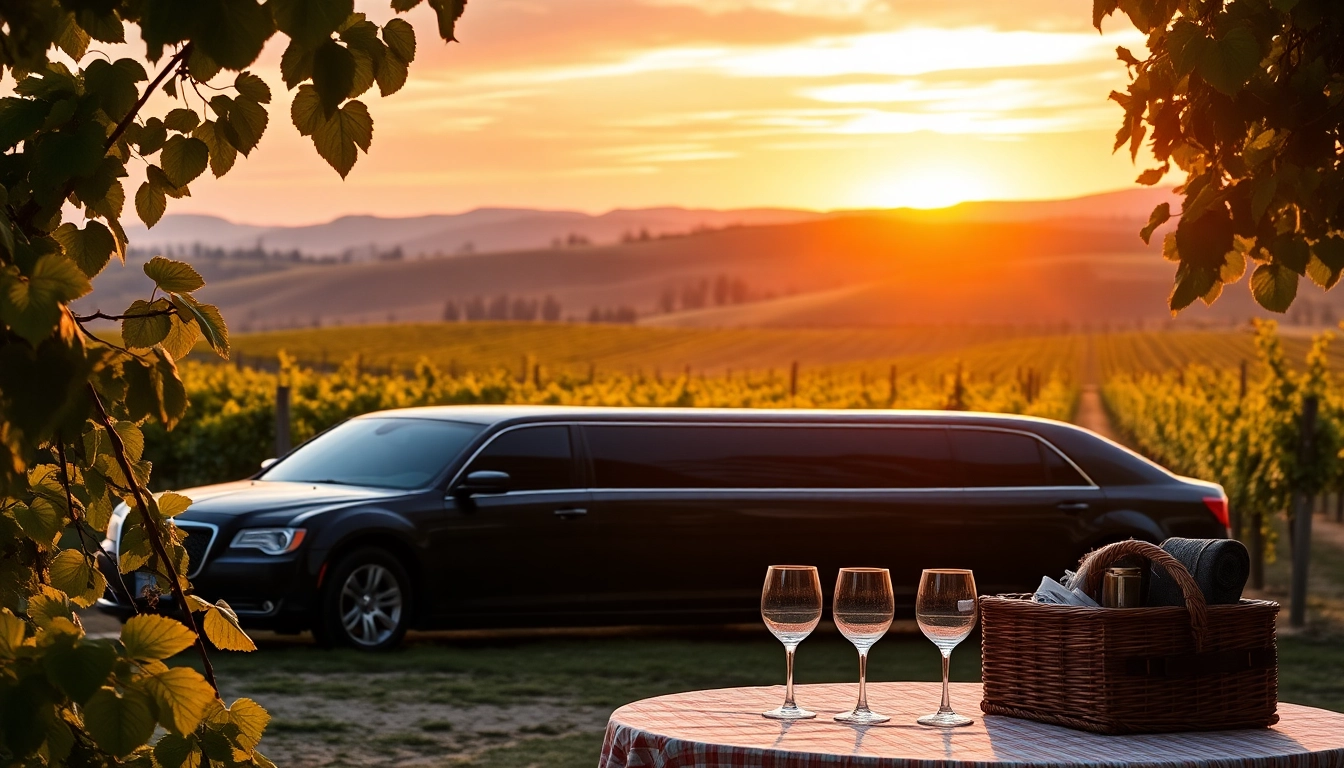 Experience luxurious wine tour limo packages at vineyards with stunning scenery.