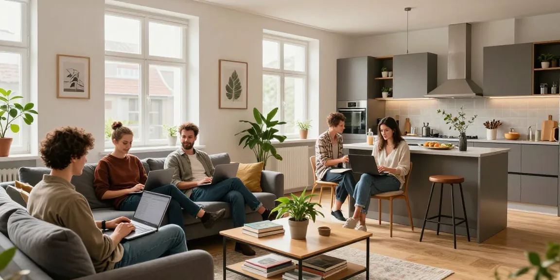 Monteurwohnung Hannover mit komfortablem Wohnbereich und gut ausgestatteter Küche, ideal für Arbeiter und Geschäftsreisende.