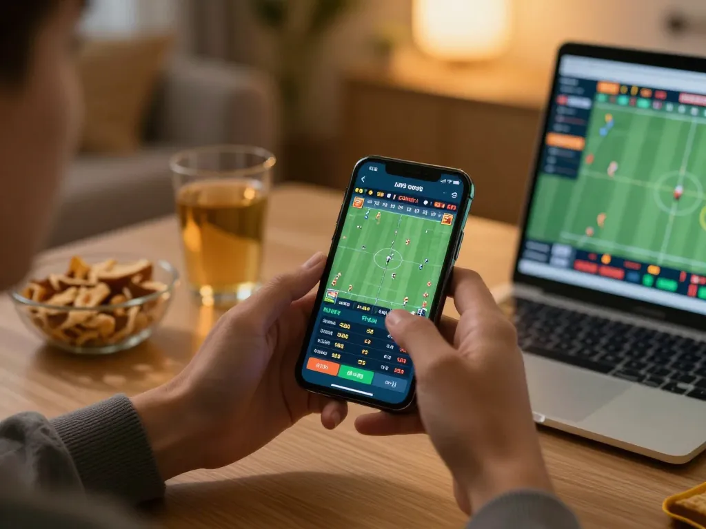 Place real-time bets on 23win sports app during an exciting match.