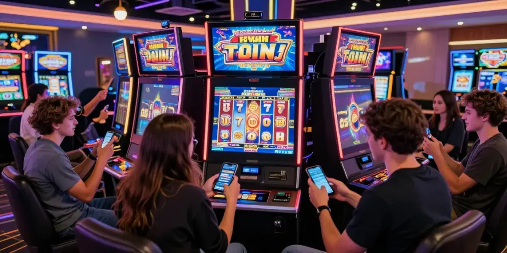 Pengalaman bermain slot777 di lounge permainan online dengan teman-teman bergembira.