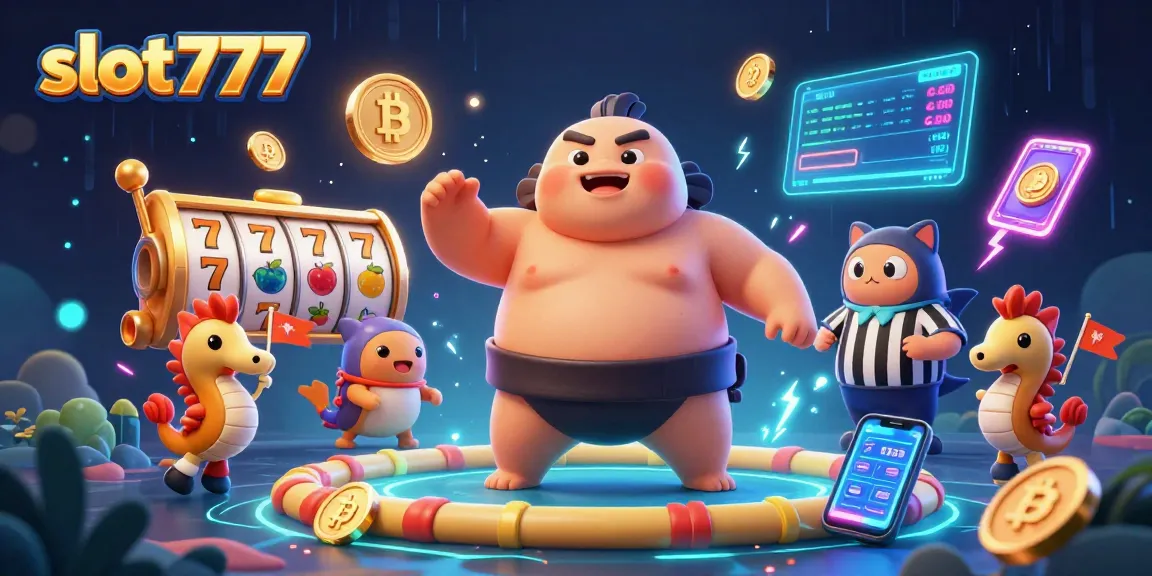 Gameplay slot777 dengan fugu kartun dan simbol slot berwarna cerah, menciptakan suasana kasino yang menarik.