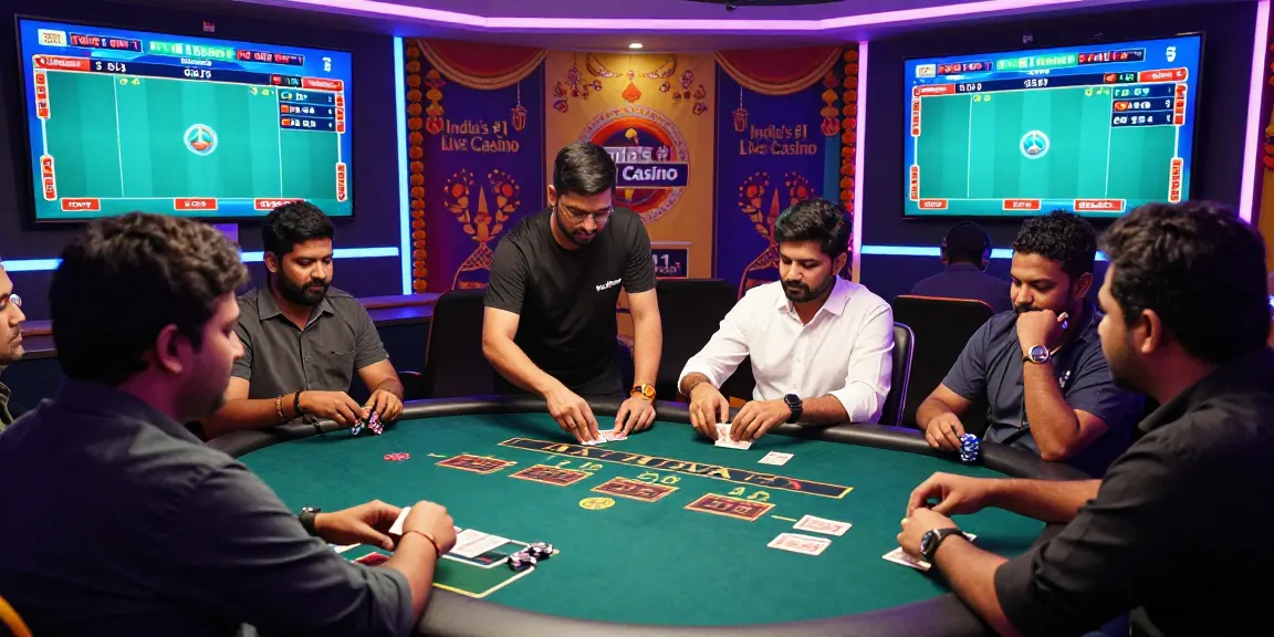 Players enjoying Andar Bahar King in a lively casino setting with real dealers and vibrant atmosphere.