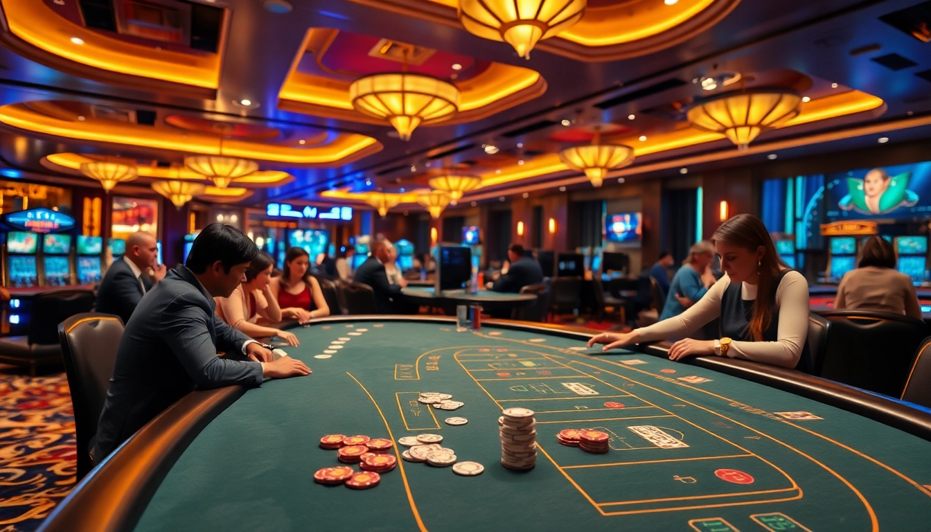 Main game in KUY4D Casino, showcasing vibrant gaming chips and cards in action.