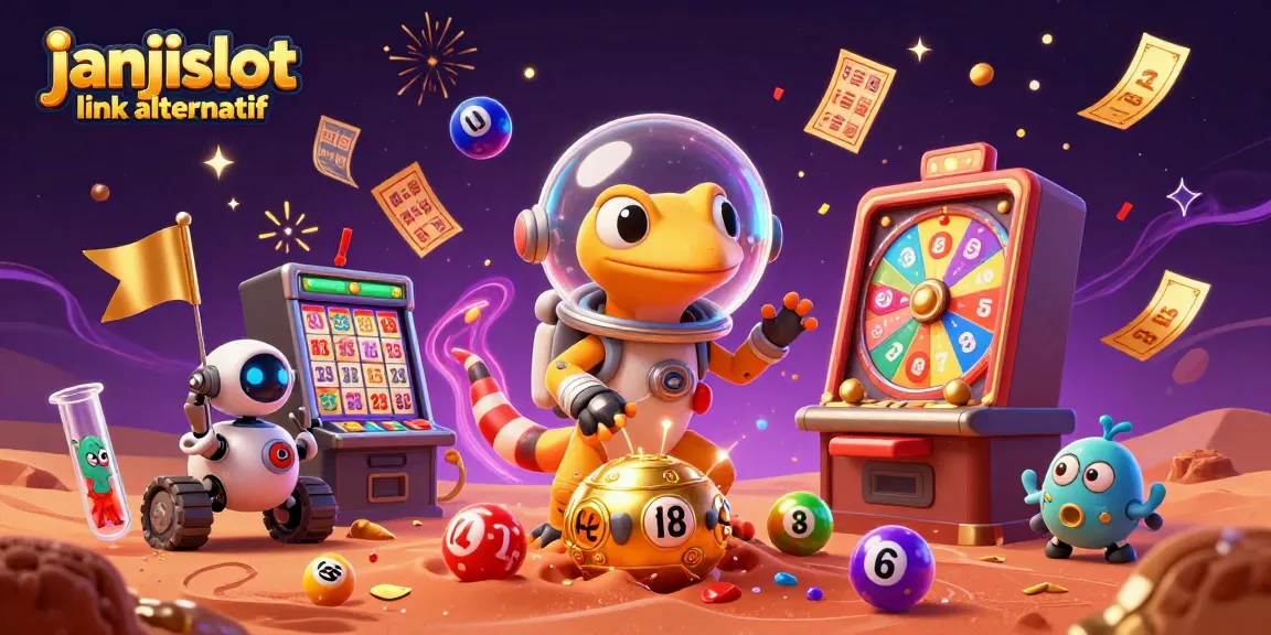 Engage with janjislot link alternatif through a vibrant 3D illustration depicting an exciting Martian casino adventure filled with thrilling games.