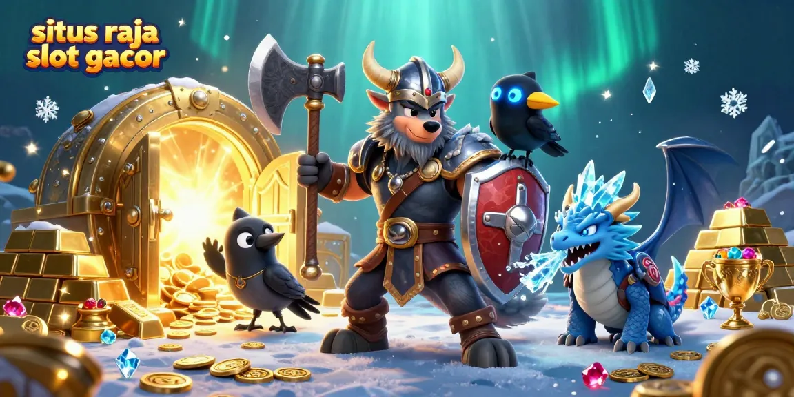Temukan situs raja slot gacor dengan karakter Viking yang berperang dan naga, menghiasi suasana slot online.