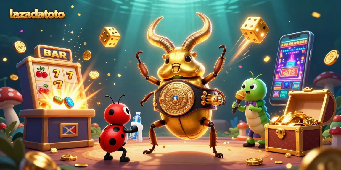 Menangkan jackpot bersama lazadatoto dengan ilustrasi kasino 3D yang meriah dan penuh aksi.